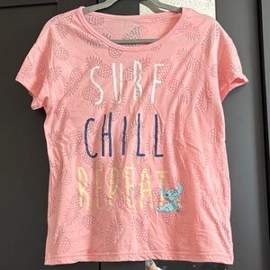 Disney Kids Pink Surf Chill Repeat Tee